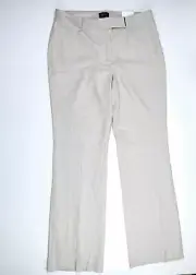 White House Black Market WHBM The Boot Linen Pants 10 Lined Bootcut Beige