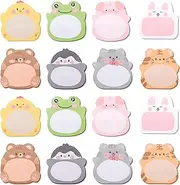 16 Packs Sticky Notes Cartoon Animal, Cute Self-Stick Note Pad Set, Sticky Labels Shaped Memo, Book Tabs Funny Novelty Annotation tabs for Student Kids Gifts Home Office School(8 Styles)