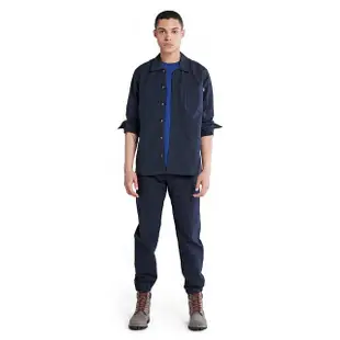 【Timberland】男款深藍色Oversized 寬版襯衫外套(A5QRZ433)