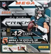 2024 Panini Prizm NFL Football Mega Box - Neon Green Pulsar Prizms - NEW, SEALED
