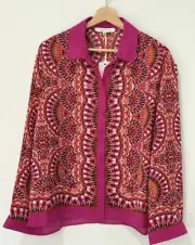 NWT Rose+Olive Button Up Blouse Womens M Retro 60s Boho Hippie Festival Soft