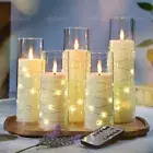 5x Flameless Flickering LED Pillar Candles Battery Operated Timer Remote Control