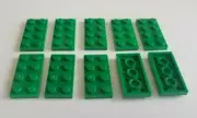 10 X Lego New 2 x 4 Green Plates Dots Stud Flat Plates Pieces Parts