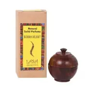 Natural Lasa Aromatics Buddha Delight Wooden Jar Solid Perfume 6gm