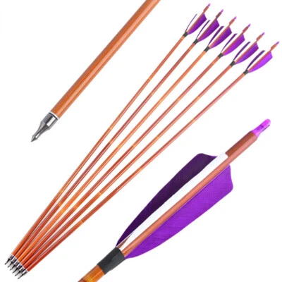 6/12pcs SP500 Carbon Arrows 31.5" Bamboo Pattern Inset Nock 4inch ID 6.2mm