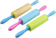 3pcs Roller Silicone Roller pin Pasta Rolling pin Baking Roller for Kids Rolling pin for Kids Kitchen Rolling pin Silicone Roller for Kids Child Toy self Made