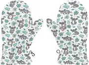[Joisal] Tropical Leaves Koalas Pattern Child Gloves Winter, Ultra-Soft Lamb Velvet, Kids Warm Sports Gloves, Boy Thermal Gloves, Medium, Tropical Leaves Koalas Pattern