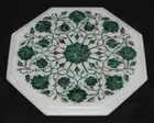 Marble Coffee Table Top , Stone Inlay Table Top , Malachite Patio Side Table Top