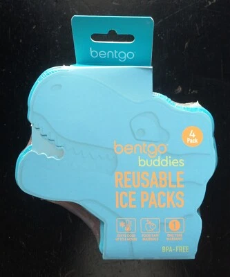 Bentgo® Buddies Reusable Ice Packs Slim Ice Packs Lunch Boxes Bag 4pk Dinosaurs