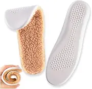 Kalevel Brown Shoe Inserts Fluffy Shoe Insoles Warm Boot Liners Fur Insert Breathable Replacement Insole for Work Boots Running Walking