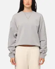 [CHAMPION] Champion Women's Sps Taping Crewneck Grey - Size S S Grey