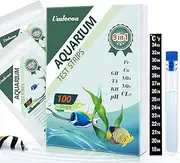 JINDUN 9 in 1 Aquarium Test Kit for Freshwater and Saltwater - 100 Aquarium Test Strips with Test Tube & Thermometer - Fast & Accurate Water Testing Strips for Aquarium/Pond/Pool