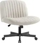 Criss Cross Legged Chair with Wheels Home Office Armless Chair Swivel Desk Chair
