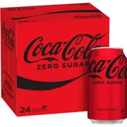 Coca-Cola Zero Sugar Soft Drink Multipack Cans 375mL x 24 pack