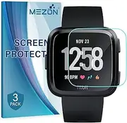 [3 Pack] Ultra Clear Screen Protector TPU Film for Fitness Tracker Fitbit Versa/Versa Lite – High Protection, Shock Absorption (Fitbit Versa, Clear)