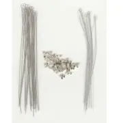 50 Twisted Beading Needles & 55 Sterling Silver Crimp Beads