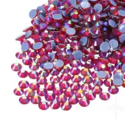 2880Pcs Hotfix Rhinestones Flatback Crystal Glass Gems SS10 2.9mm,Rose Red Color