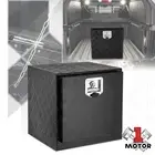 18" D X 17.7" H X 18" W Black Aluminum Pickup Truck Tool Box w/ Keys + Lock