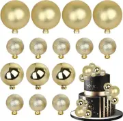 24 PCS Gold Balls Cake Topper - Mini Balloon Picks for Decoration - DIY Insert
