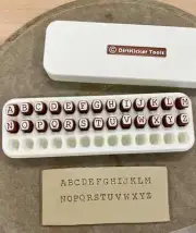 Upper Case Alphabet letter clay stamps with storage box, Courier font, 6mm,