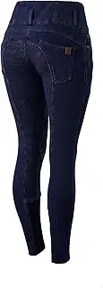 [HORZE] Kacy Womens Denim Winter Full Seat Breeches - Dark Blue - 24