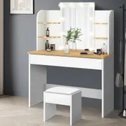 ALFORDSON Dressing Table Stool Set Makeup Mirror White