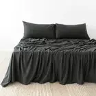 Bambury BedT Queen Bed Organica Cotton Fitted/Flat/Pillowcase Sheet Set Charcoal