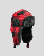 [Dexter] Dexter Boys' Spotter Trapper Hat in Red/Black One Size Red/Black
