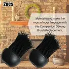 Two Replacement Round Brush Head Refills for Fireplace Hearth Companion Sets