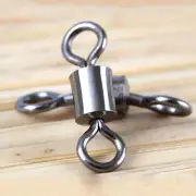 100pcs/lot Rolling Barrel Swivel Fishing Swivels Solid Ring Connector 14#-3/0