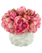 Creative Displays Modern Peony Arrangement In A Wavy Ceramic Pot