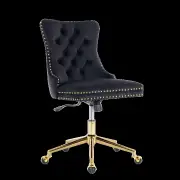 Velvet Home Office Chair- Black