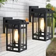 2 Packs Dusk to Dawn Outdoor Wall Lighting 9.76'', Exterior Light Fixture Wal...