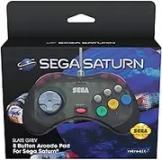 Retro-Bit SEGA Saturn 8-Button Arcade Pad, Slate Grey (RET00131)