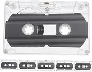Hoement 6 Pcs Recordable Tapes Blank Audio Tapes White Cassette Tape Recordable Cassette Tapes Cassette Tapes for DIY Magnetic Tape Empty Cassette Tapes Plastic Commemorate