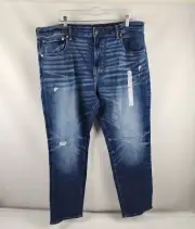 American Eagle Jeans Mens 40x30 Airflex+ Distressed Blue Stretch Denim NWT