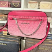 Michael Kors Jet Set Large EW Crossbody Bag with Zip Chain Strap (Dragonfruit)