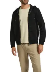 [Marcs] Helme Zip Through Hoodie in Black