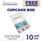 10x 6 Cavity Cupcake Box w Window & Insert Loyal Bakeware FREE SHIPPING