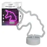 Xtreme Lit Unicorn Table Neon Lamp, 4 Hour Timer, Battery Powered 3 A 10" Purple