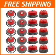 4-Inch Knotted & Crimped Wire Wheel Brush Set - 20 Pack for Professional Cleanup
