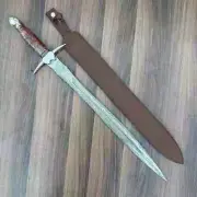 30" Custom Hand Forged Damascus Sword, Handcrafted Battle Ready Sword