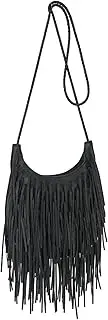[Fecialy] Vintage Fringe Hobo Bags for Women Vegan Leather Tassel Crossbody Bag Western Hippie Shoulder Bag