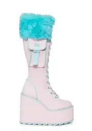 [Y.R.U.] Detention Platform Boots - Blue Fur