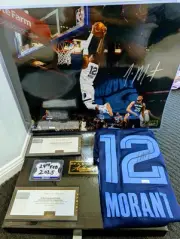 Ja Morant Panini Authenticated Auto Swingman Jersey & 16"x20" 'Burst' Photograph