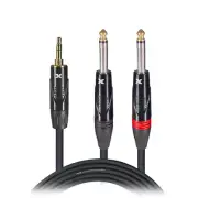 ProX 5 Ft. Unbalanced 3.5mm. Mini-TRS to Dual TS-M Audio Y Cable