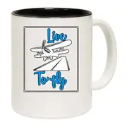 Live To Fly Plane Aviation Pilot Mug Cup