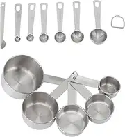 Spoons Set for Baking, Stainless Steel Measuring Cups, 12 Pcs of Various Sizes, Easy to Read Scale, Intuitive Design, Convenient Storage Kitchen Tools with for Cooking, Baking