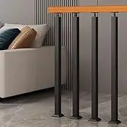 Floor Mount Stair Banister Post, Non-Slip Hand Railing Spindles, Black Railing Column, Square Baluster for Indoor Stairs, Modern Industrial Support Rod 4PCS(Size:95cm/37.4in)