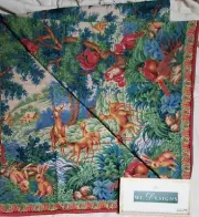 NEW 1993 Rustic CABIN Tablecloth 104x60 WILTON COURT Cotton LODGE Woods Animals